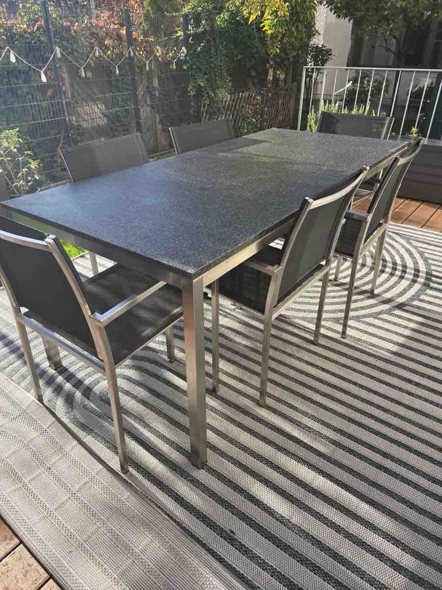 Tische: Gartentisch mit Granit-Steinplatte grau – Neu (gemäss Beschreibung) aus Basel von Xsell 2