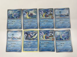 8 Pokemon Karten Lapras Set gemischt non Holo 💦