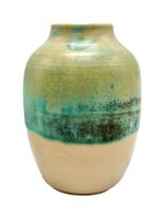Vase vintage signé IR.E en céramique d'art émaillée