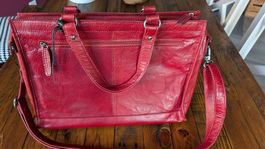 Rote Chesterfield Leder Handtasche - Top Zustand