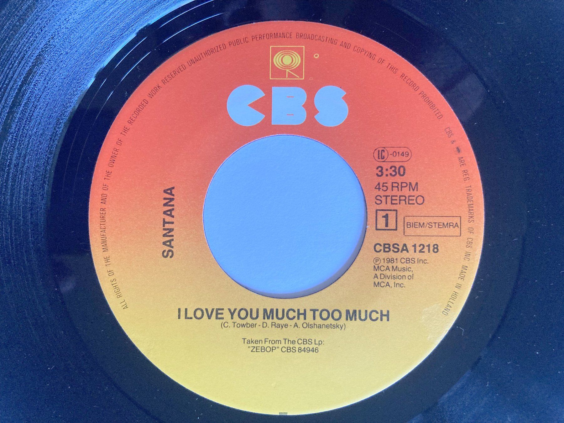 Dischi in vinile: SANTANA - I LOVE YOU MUCH TOO MUCH – Usato da Bottens venduto da hotter-than-hell 2