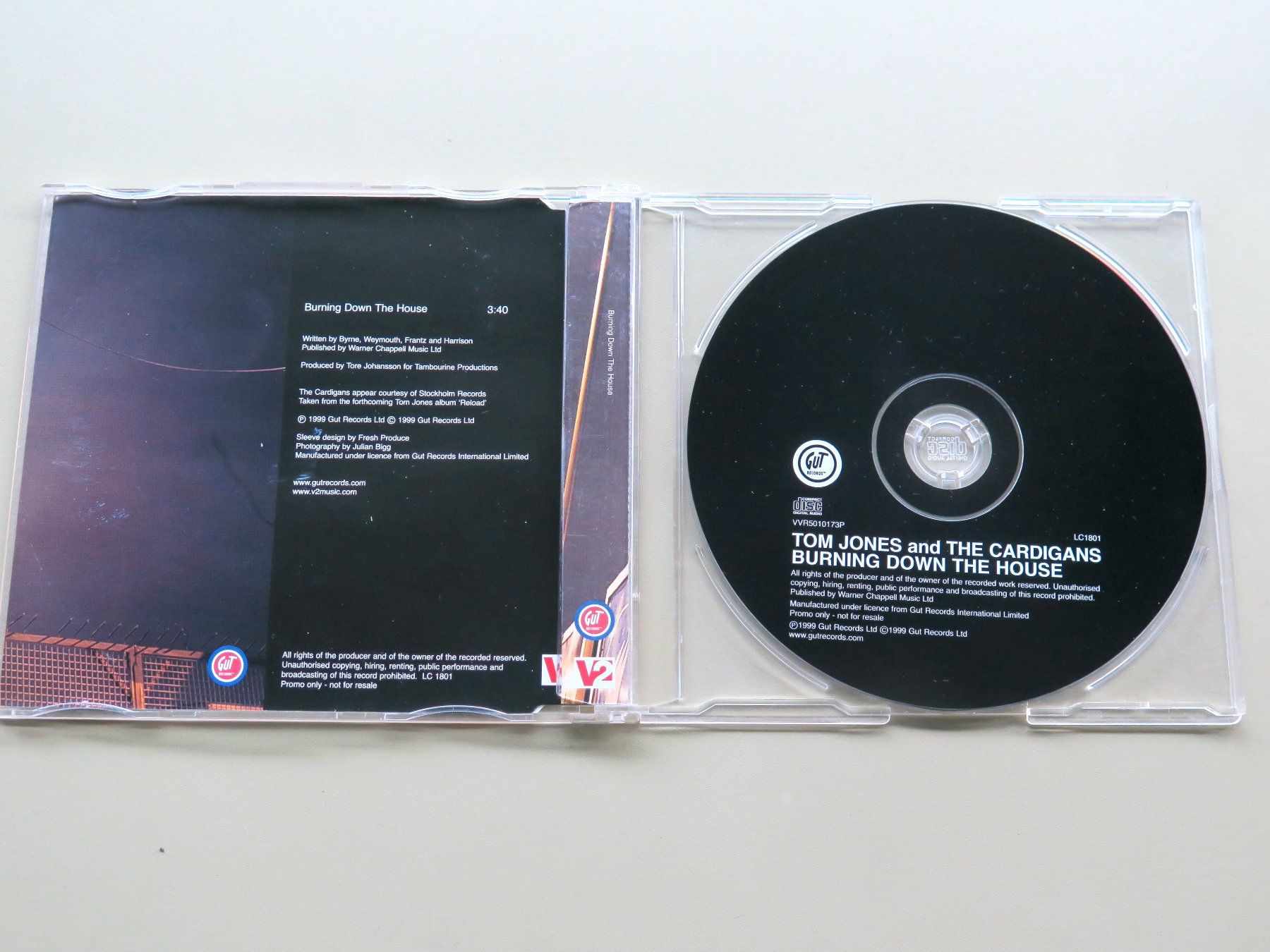 CD: CD-S TOM JONES/CARDIGANS: Burning down the house, 1999 – Usato da Bern venduto da Balzamico 1