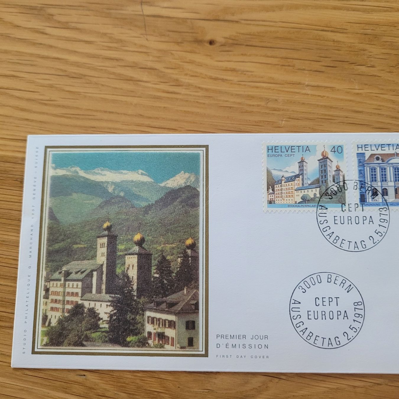 Alle Briefmarken: FDC mit Seidenbild 1978 Bern – Gebraucht aus Biel/Bienne von Destockweb
