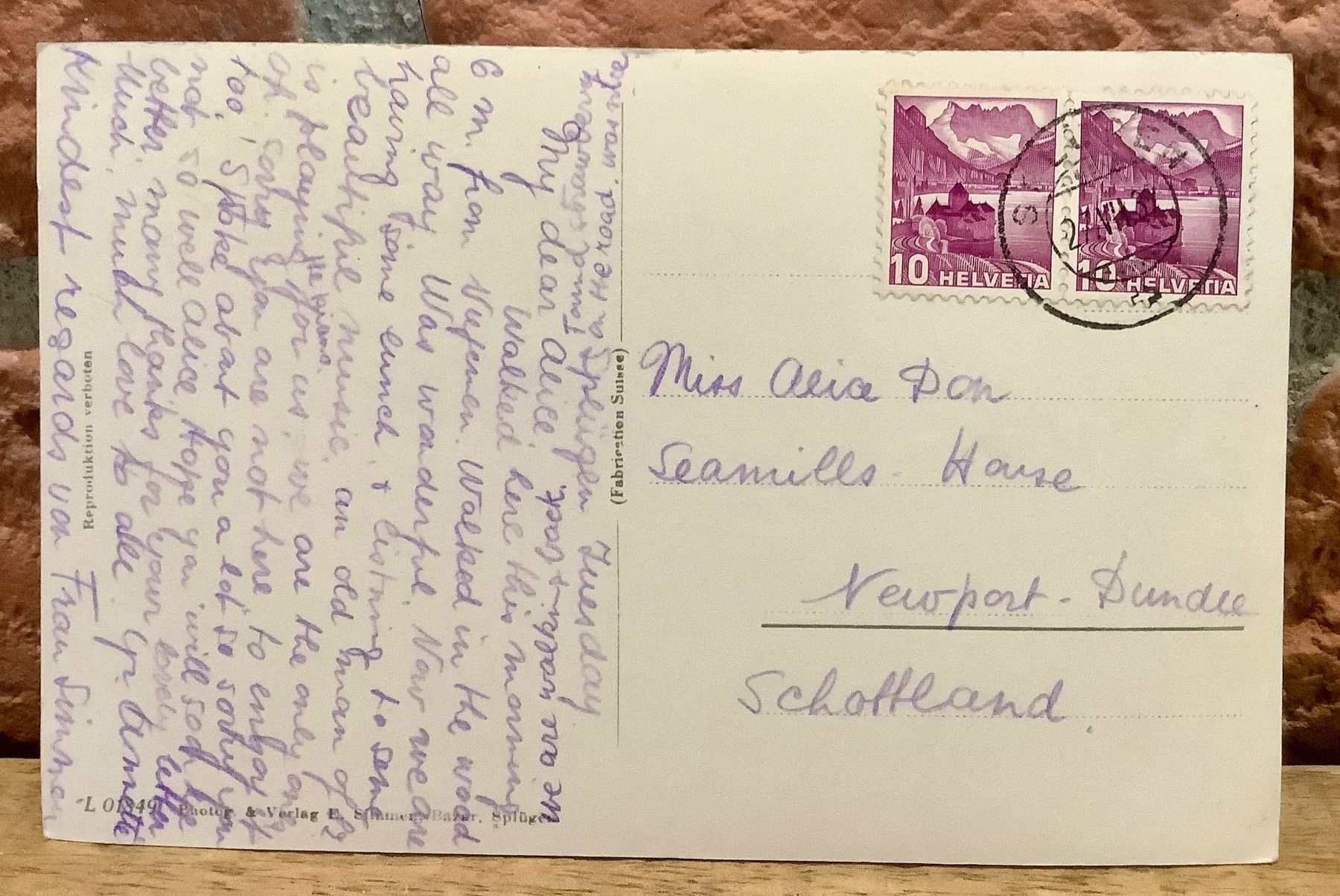 Ansichtskarten: 1937 - SPLÜGEN vom Osten - Viamala – Gebraucht aus Root von ENGLAND-TREASURES 2