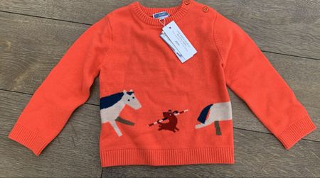 Jacadi Paris Orange Wool Sweater 36M/86cm -New with Tags!