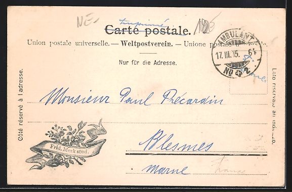 Ansichtskarten: AK Cressier, Une Rue, 1905 – Gebraucht aus Berlin von bartko-reher 1