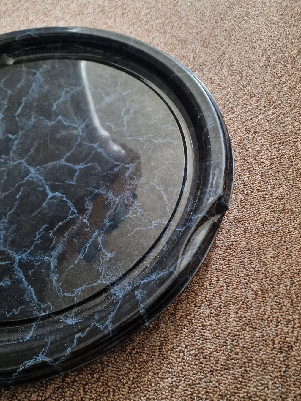Servierplatten: 10 Tabletts, Marmor-Optik, schwarz/grau mit Blaustich – Gebraucht aus Pfaffnau von furush6 2