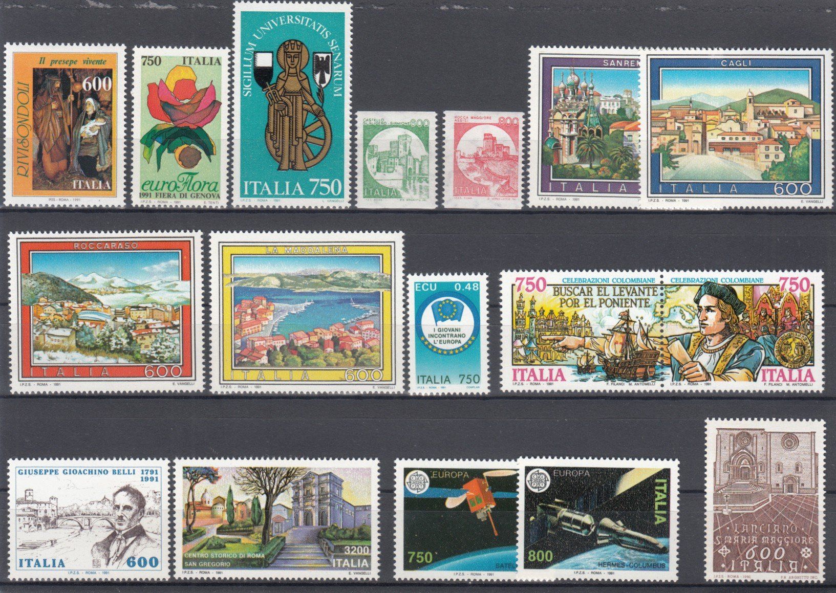 Alle Briefmarken: Italien 1991 postfrisch – Gebraucht aus Bürglen TG von StampGraf 1