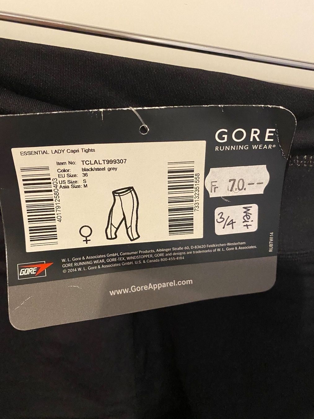 Leggings: GORE ESSENTIAL Capri Tights Damen, 36 – Nuovo e nell'imballaggio originale da Luzern venduto da falena01 5