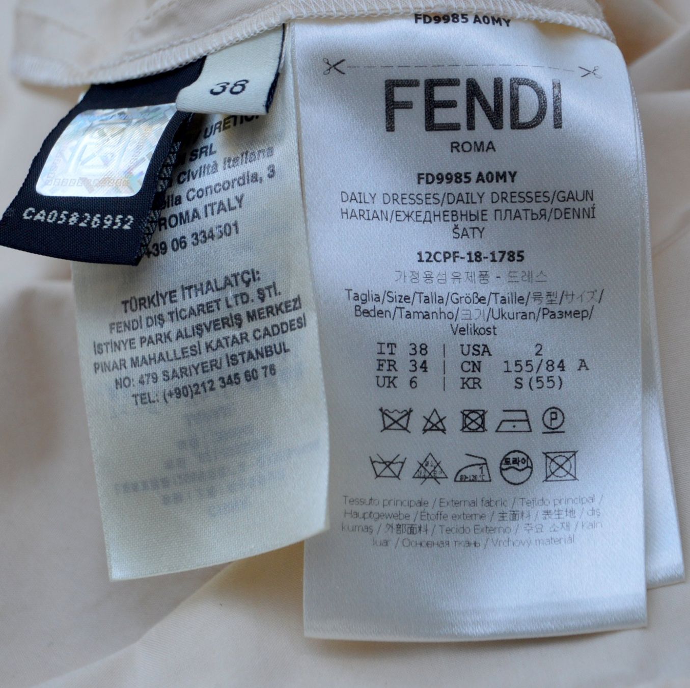 Fendi Kleider: Hemdkleid FENDI robe chemise .38 – Gebraucht aus Collonges von Auganien 6