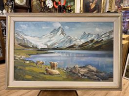 Prächtiges Ölgemälde Bachalpsee m. Wetterhorn, Alfred Gass