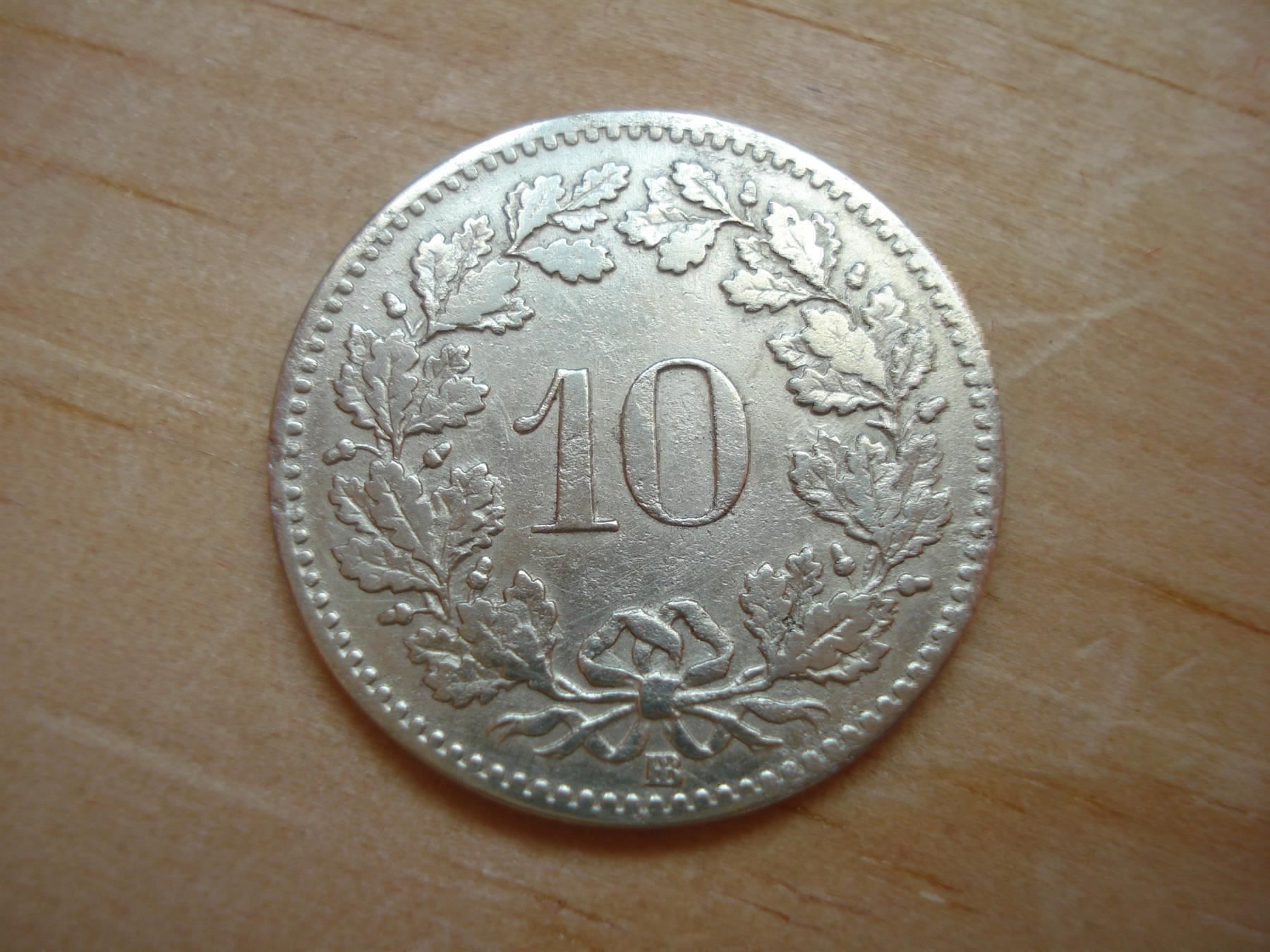Tutti le monete: (A10)  10  Rappen 1851  VZ- – Usato da Erlach venduto da Net-Coins 1