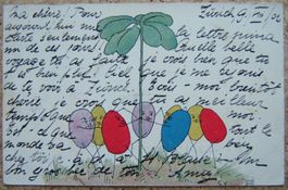 AK TANZENDE EIER - RASIERKLINGENSTEMPEL 1902