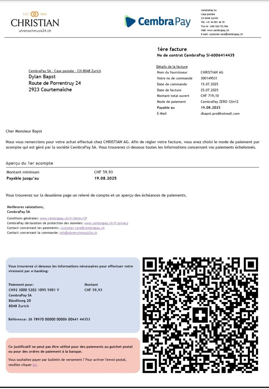 Uhren: lot de 4 montres à vendre – Gebraucht aus Courtemaîche von D.B29 5