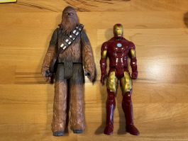 Star wars Chewbacca und Marvel Iron Man Actionfiguren