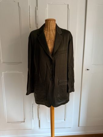 ZARA - Satin Blazer olivgrün M