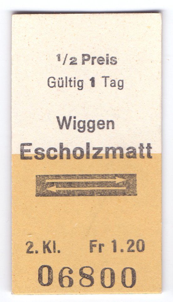 Biglietti: Billette Wiggen - Escholzmatt – Usato da Langenthal venduto da Sammlungs_aus