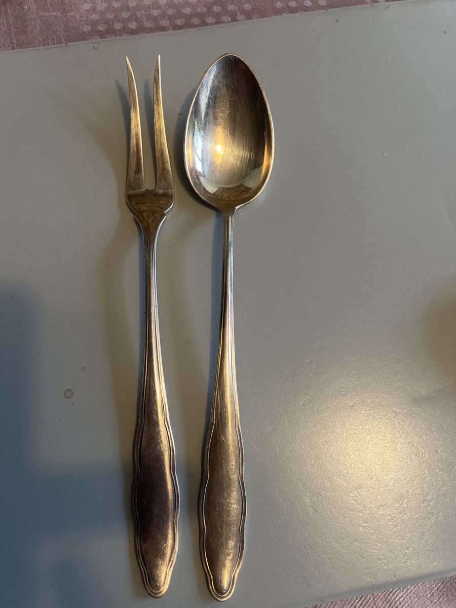 Set di posate: Antikes Silberbesteck, Gabel und Löffel, Vintage – Usato da Emmen venduto da Lampery