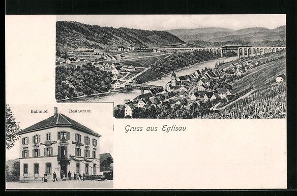 Ansichtskarten: Eglisau, Bahnhof-Restaurant, Teilansicht – Gebraucht aus Berlin von bartko-reher