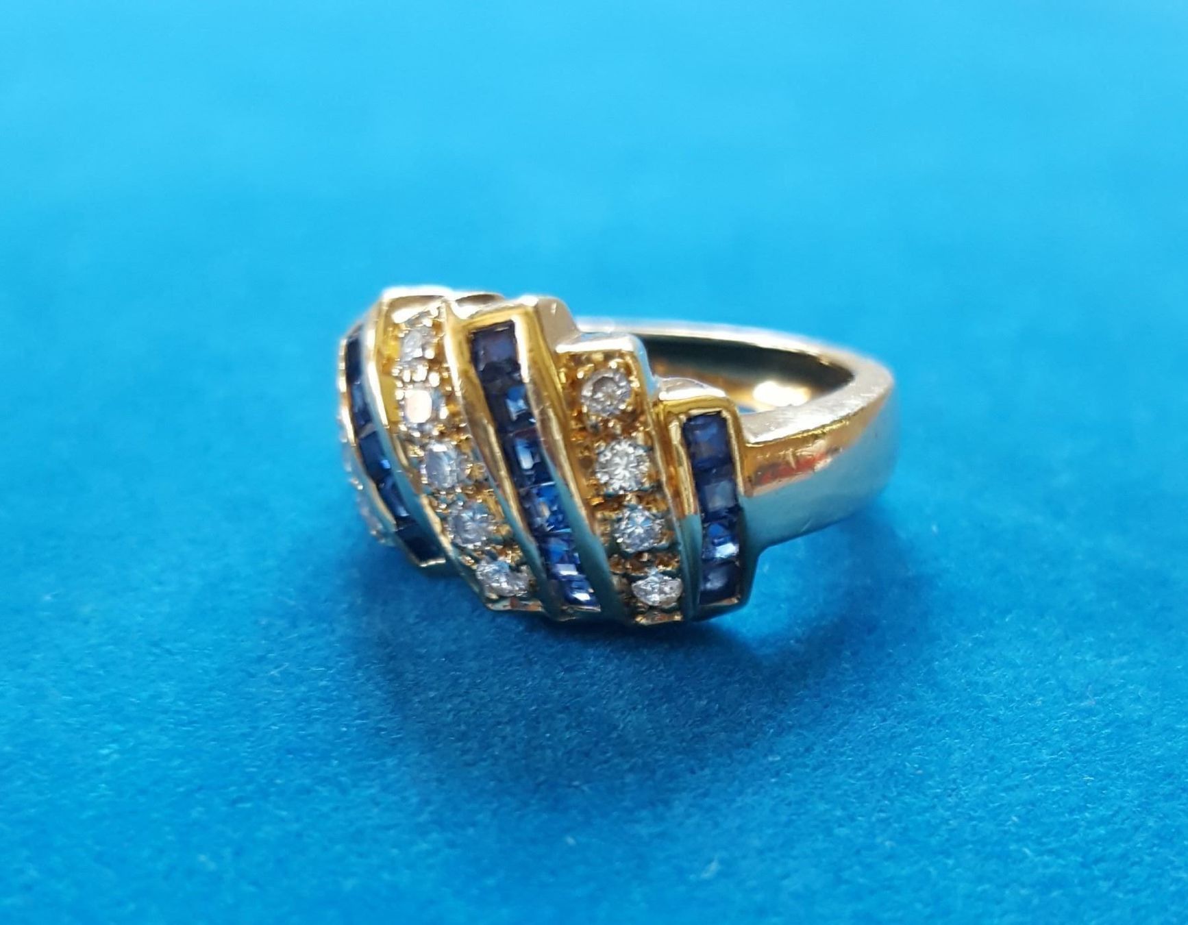 Anelli: Gold 750 Massiv Brillanten/Saphire Ring – Usato da Wald ZH venduto da Aniade 8