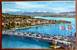 Zürich - Trams Quaibrücke - Utoquai - AK