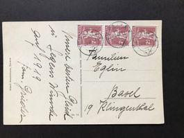 1918 Postkarte mit Dreierstreifen 136