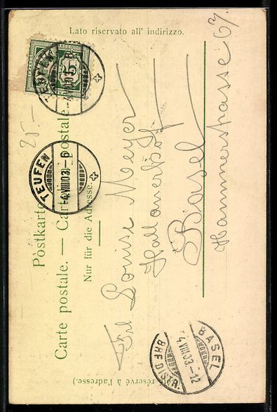 Ansichtskarten: AK Teufen, Hotel Hecht, 1903 – Gebraucht aus Berlin von bartko-reher 1