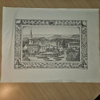 Original Grafik/Zeichnung von Werner Fotsch, Königfest