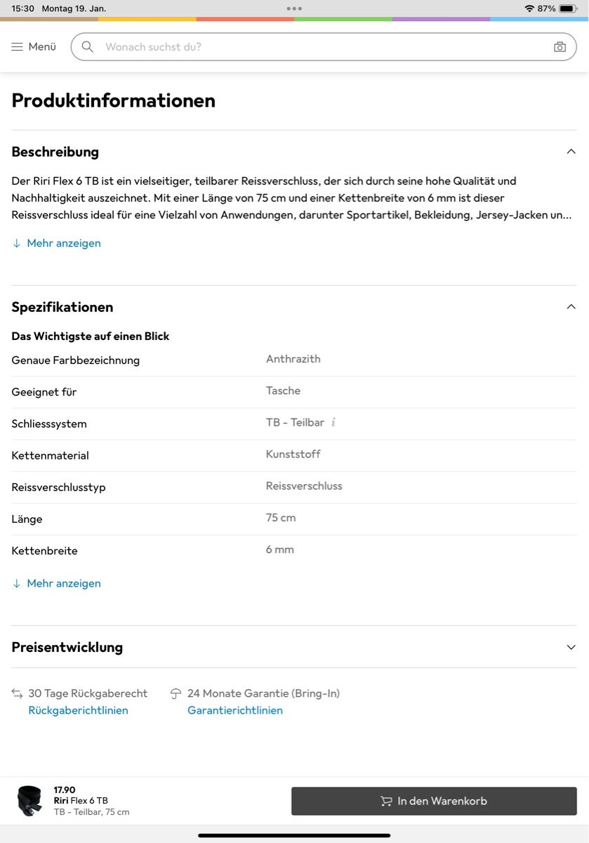 Riri Tessuti: Reissverschluss RiRi – Nuovo (secondo la descrizione) da Herisau venduto da eri_2tb5 5