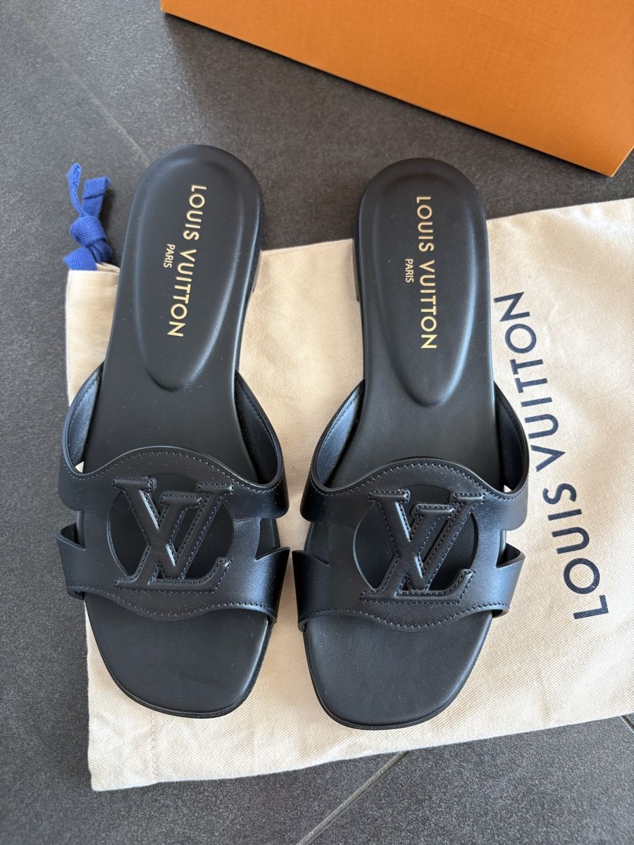 Louis Vuitton Damenschuhe: Louis Vuitton Pantolette 38 – Neu (gemäss Beschreibung) aus Fehren von Frischki 1