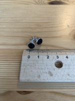 Ohrstecker versilbert / schwarz