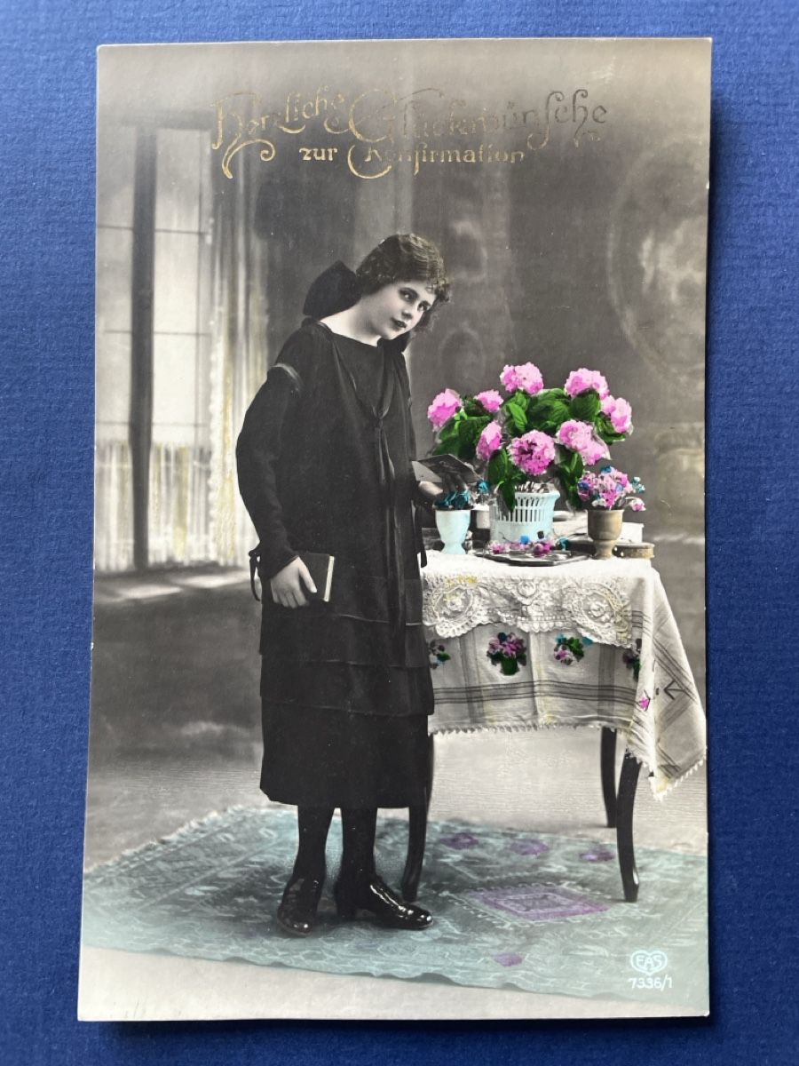 Cartoline postali: Alte Ansichtskarte zur Konfirmation Mädchen, Zimmerwald 1930 – Usato da Neuhausen am Rheinfall venduto da Arielle55