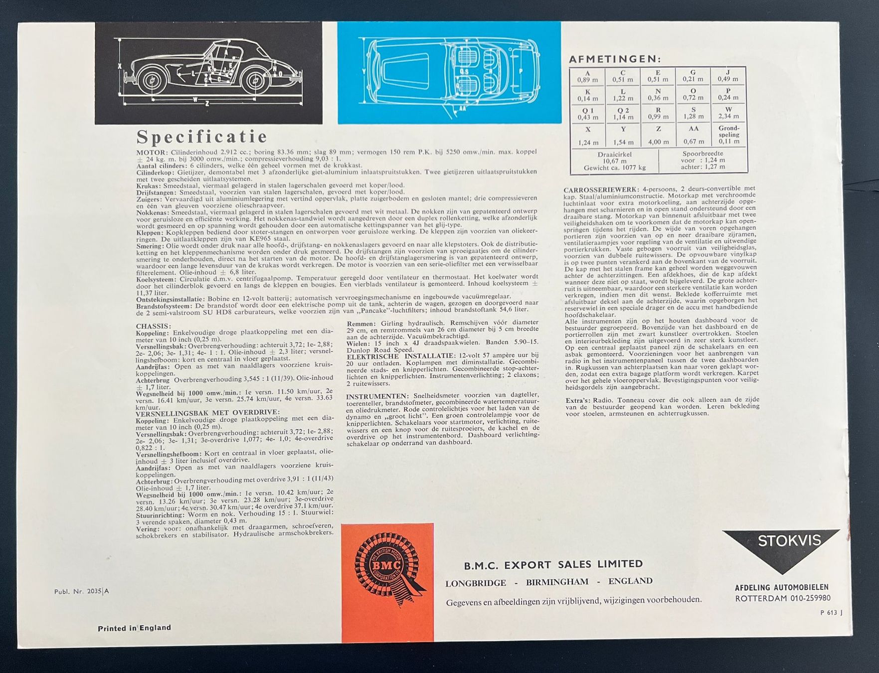 Austin Dokumente: Austin Healey 3000 Mk III Prospekt – Gebraucht aus Thun von Cravatte 2