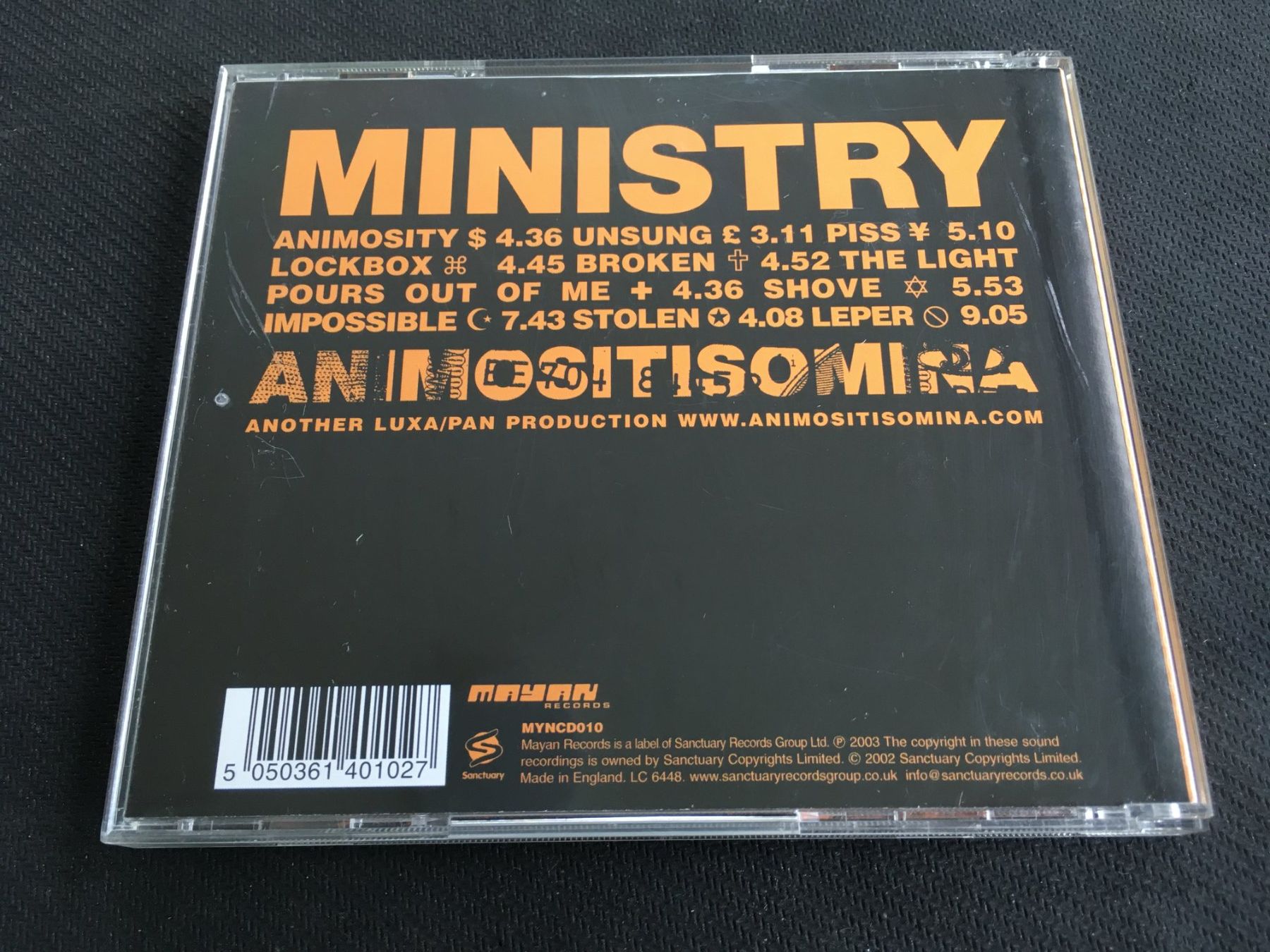 CD: Ministry - Animositisomina 2003 -CD- – Usato da St.Gallen venduto da MedienJoe 2