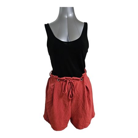 Sommerliche Shorts, Gr. L/XL, rot, Paperbag-Bund mit Zugband