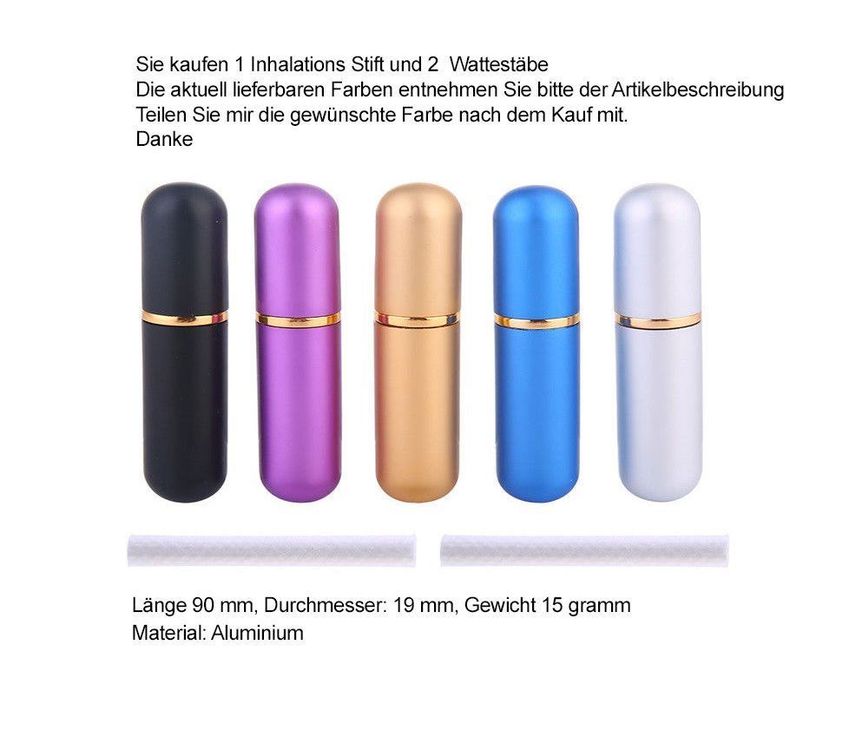 8 Stück Inhalierstifte Mit Haken – Riechstifte Für ätherische Öle, Mit Baumwolldochten (weiß)
