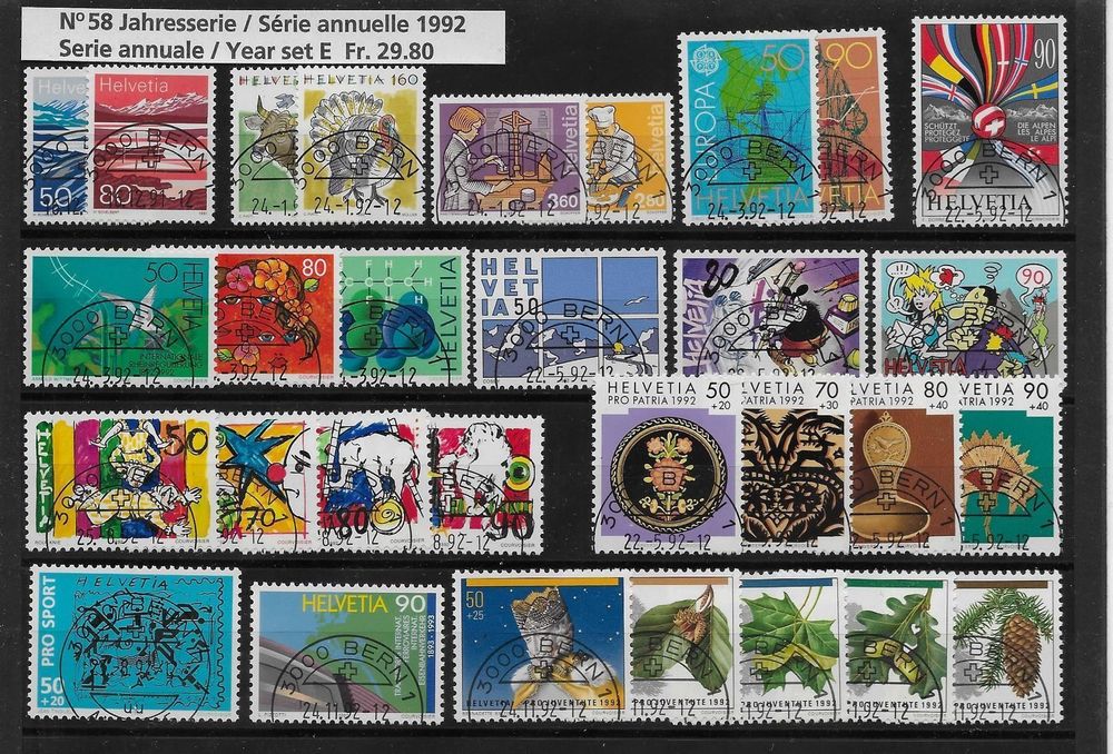 CH1992 Série annuelle 1992 1er jour Kaufen auf Ricardo
