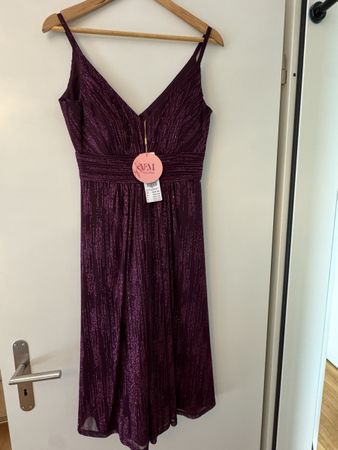 Vera Mont Kleid, Bordeaux Glitzer, Gr 36, NEU