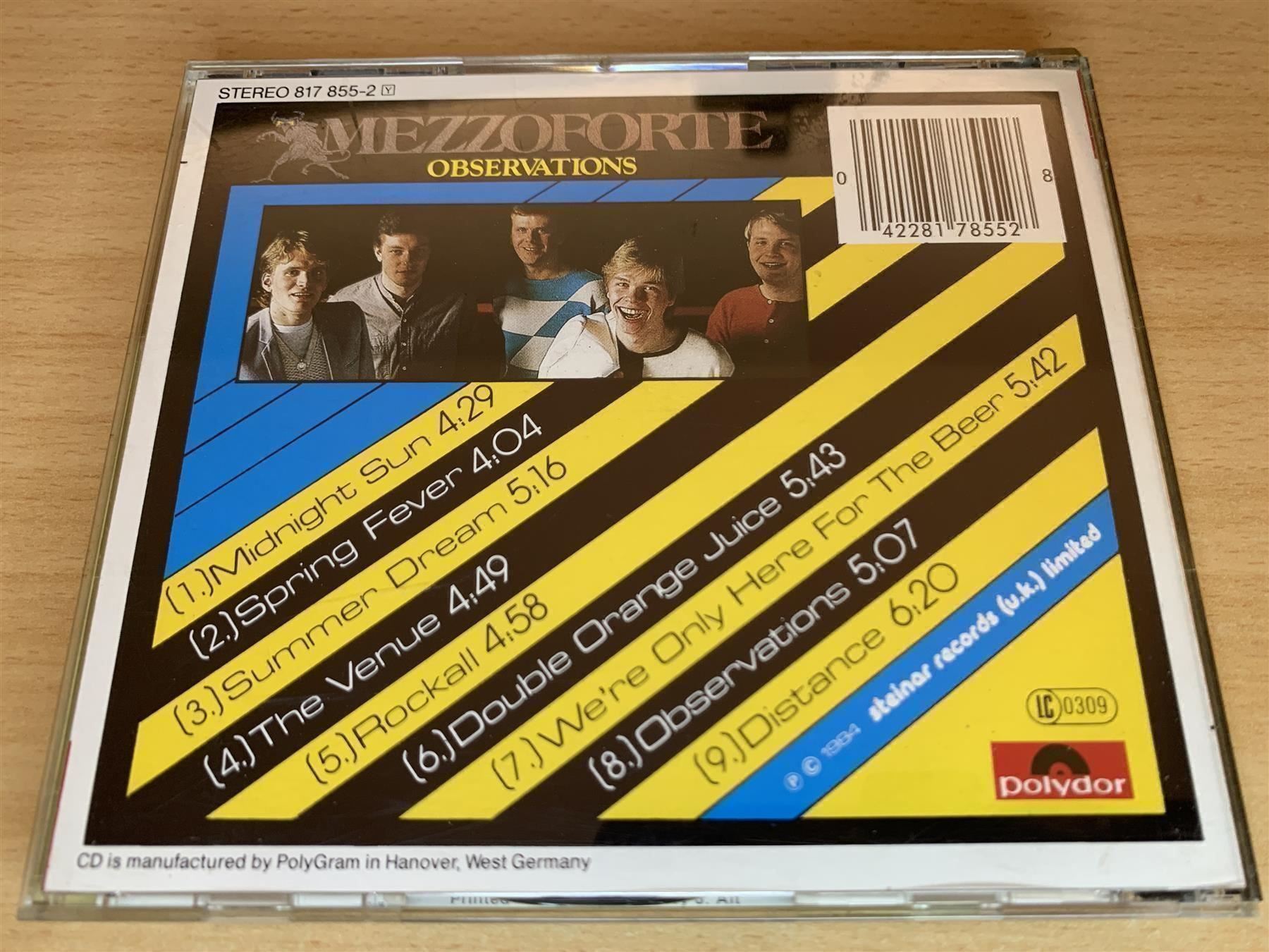CD: Mezzoforte – Observations – Usato da Rikon im Tösstal venduto da Alpenmutz 1