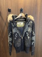 Goldbergh Strickjacke mit Pelzkapuze, Grösse S