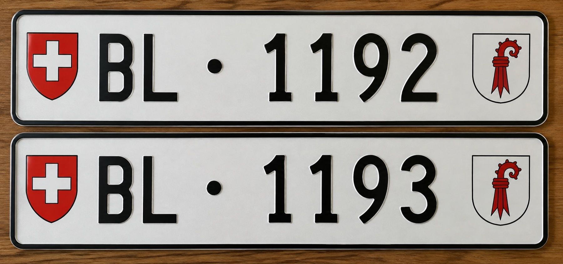 Schilder: Kontrollschild Baselland 1192 und 1193 – Gebraucht aus Liestal von Riesi2010