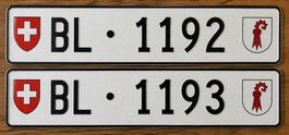 Kontrollschild Baselland 1192 und 1193