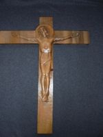 Christus am Kreuz, Handarbeit Holz Schnitzerei Josef Gasser