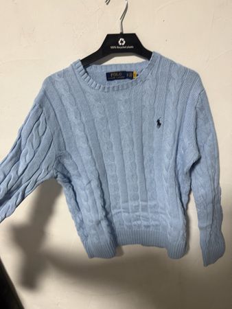 Pull Polo Ralph Lauren torsadé bleu clair XS bon état