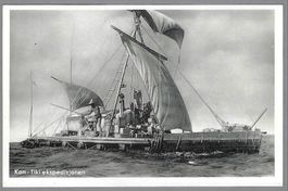1954, KON-TIKI EXPEDITION, RÜCKS. SONDER-0, AK UNGELAUFEN