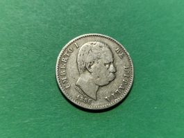 Italien 1- Lira 1886 silber.