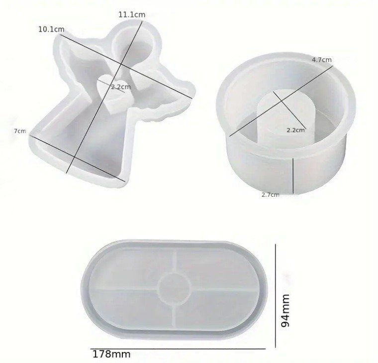 Backformen: Giessform Silikonform Set Weihnachten Engel 3er – Neu (gemäss Beschreibung) aus Kaltbrunn von schere-stein-papier 1
