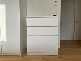 IKEA MALM Kommode mit 4 Schubladen, weiß, 80x100 cm