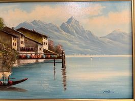 100x50/Martin/ Gandria Monte Zuchero ÖlgemäldeSeelandschaft