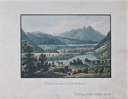 Interlaken Unterseen Aquatinta  Füssli